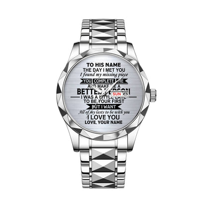 The Day I Met You - Personalized Men's Wrist Watch