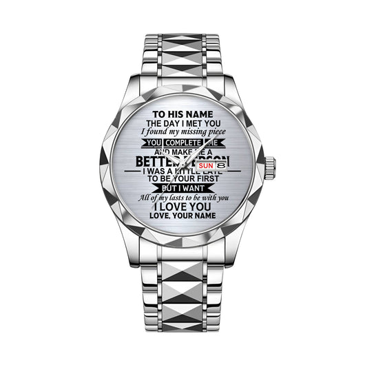 The Day I Met You - Personalized Men's Wrist Watch