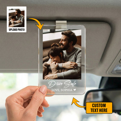 Personalized Couple Photo Car Visor Clip