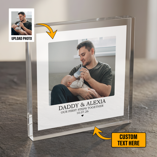 Personalised New Dad Acrylic Photo Block