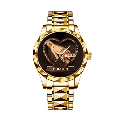 Father's Day Birthday Gifts For Dad, Grandpa - Crafted With Love - Personalized Men's Wrist Watch