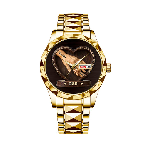 Father's Day Birthday Gifts For Dad, Grandpa - Crafted With Love - Personalized Men's Wrist Watch