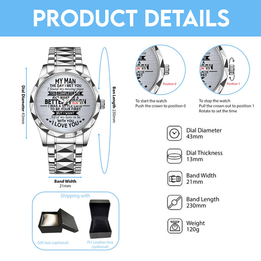 My Man The Day I Met You - Men's Wrist Watch