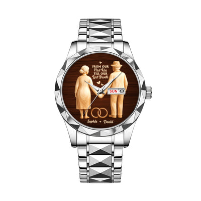 From Our First Kiss Till Our Last Breath - Personalized Men's Wrist Watch
