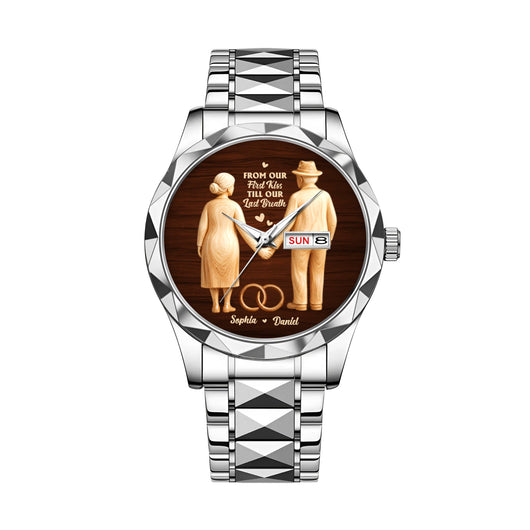 From Our First Kiss Till Our Last Breath - Personalized Men's Wrist Watch