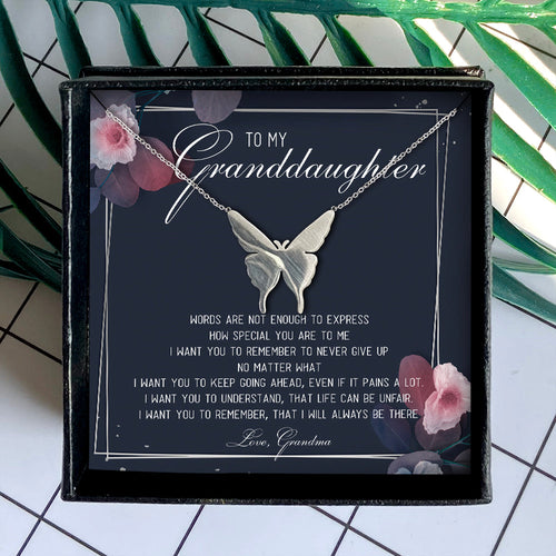 I WANT TO YOU REMEMBER TO NEVER GIVE UP NO MATTER WHAT  - NECKLACE FOR GRANDDAUGHTER