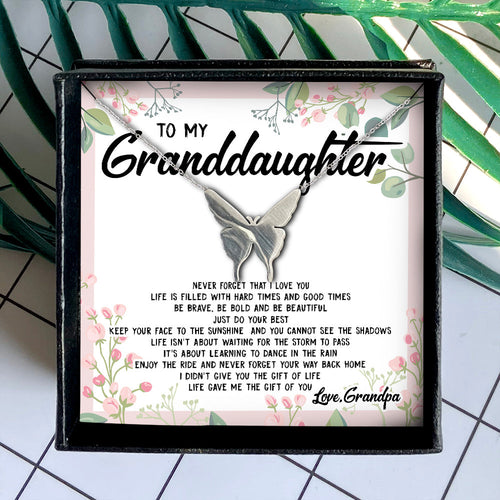 ENJOY THE RIDE AND NEVER FORGET YOUR WAY BACK HOME  - NECKLACE FOR GRANDDAUGHTER
