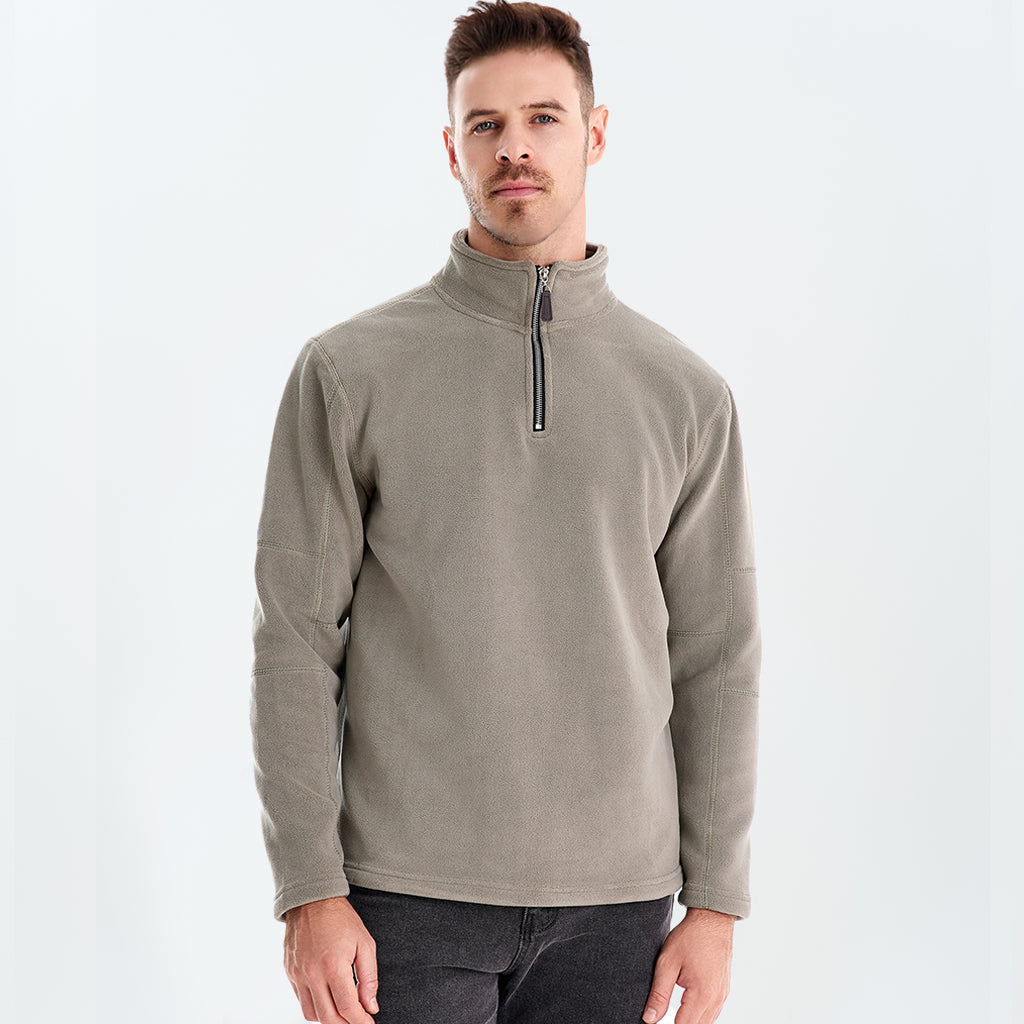 Polar Fleece Stand Collar Half Zip Long Sleeve Sweatshirt