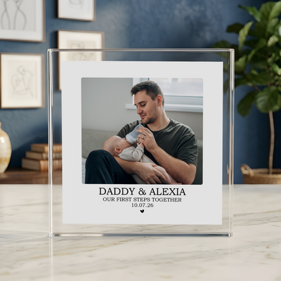 Personalised New Dad Acrylic Photo Block