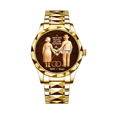 From Our First Kiss Till Our Last Breath - Personalized Men's Wrist Watch