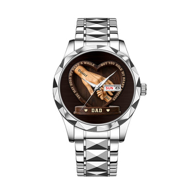 Father's Day Birthday Gifts For Dad, Grandpa - Crafted With Love - Personalized Men's Wrist Watch