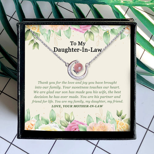 THANK YOU FOR THE LOVE - CRYSTAL CLAVICLE NECKLACE FOR DAUGHTER-IN-LAW