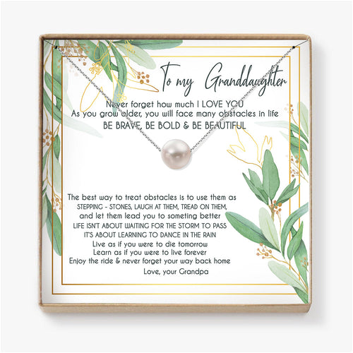 ENJOY THE RIDE & NEVER FORGET  YOUR WAY BACK HOME - NECKLACE FOR GRANDDAUGHTER FROM GRANDPA