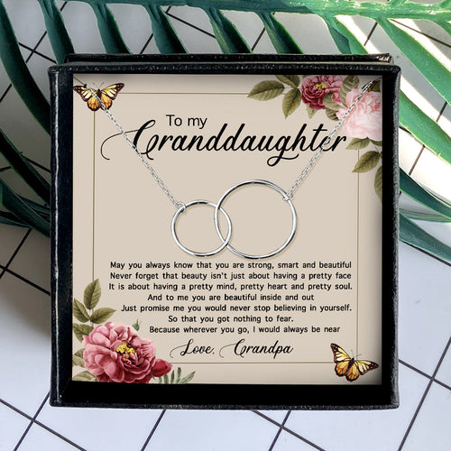 NEVER STOP BELIEVING IN YOURSELF  - NECKLACE FOR GRANDDAUGHTER FROM GRANDPA