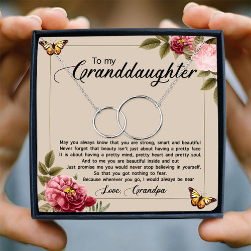 NEVER STOP BELIEVING IN YOURSELF  - NECKLACE FOR GRANDDAUGHTER FROM GRANDPA