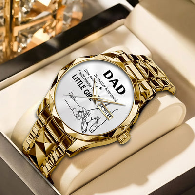 Father's Day Gifts, How Much Time Passes, I Will Always Be Your Little Girl - Personalized Men's Wrist Watch - Gift For Dad