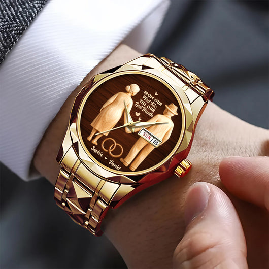From Our First Kiss Till Our Last Breath - Personalized Men's Wrist Watch