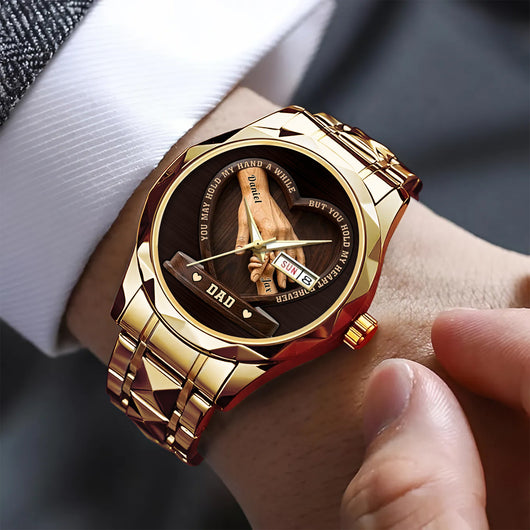 Father's Day Birthday Gifts For Dad, Grandpa - Crafted With Love - Personalized Men's Wrist Watch