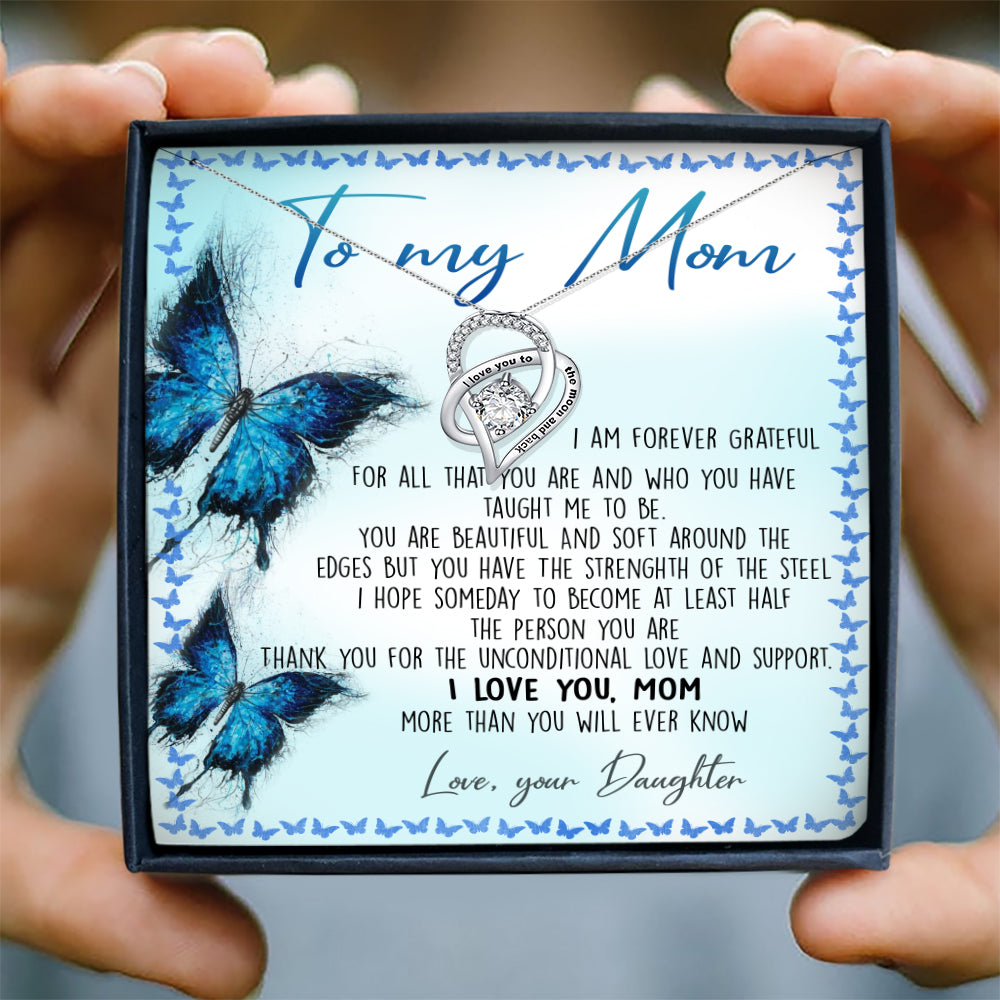 THANK YOU FOR THE UNCONDITIONAL LOVE AND SUPPORT - NECKLACE FOR MOM FROM DAUGHTER