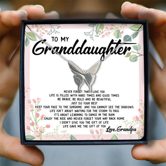 ENJOY THE RIDE AND NEVER FORGET YOUR WAY BACK HOME  - NECKLACE FOR GRANDDAUGHTER