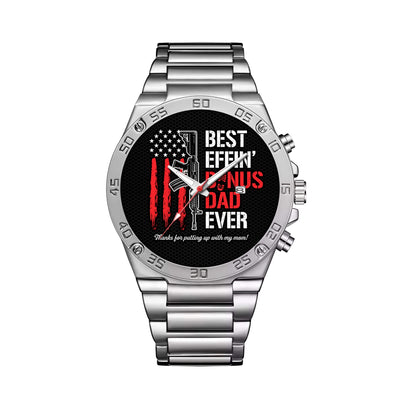 Best Effin' Bonus Dad Ever - Men's Wrist Watch