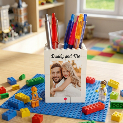 Custom Photo Brick Block Pen Box - Daddy And Me