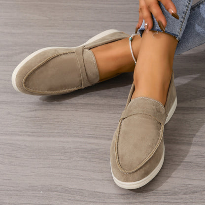 Frosted Surface Flat Bottom Lazy Retro Shoes