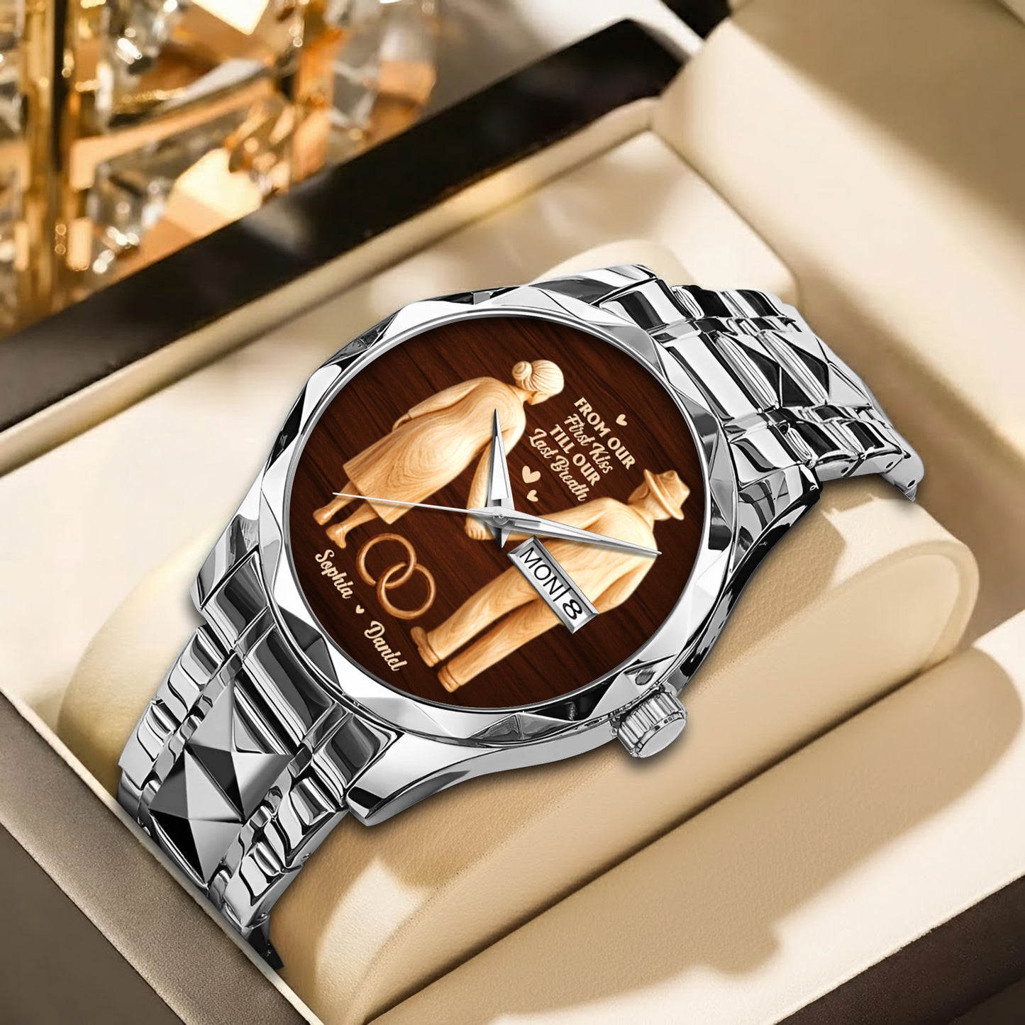 From Our First Kiss Till Our Last Breath - Personalized Men's Wrist Watch