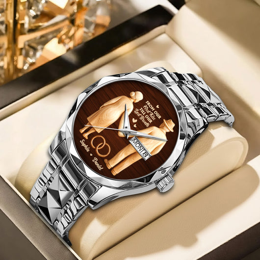From Our First Kiss Till Our Last Breath - Personalized Men's Wrist Watch