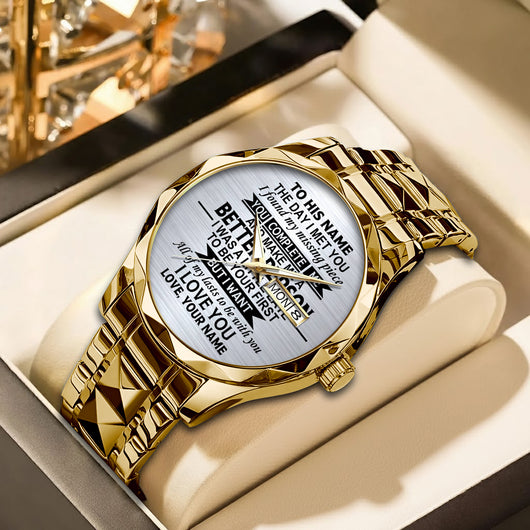 The Day I Met You - Personalized Men's Wrist Watch