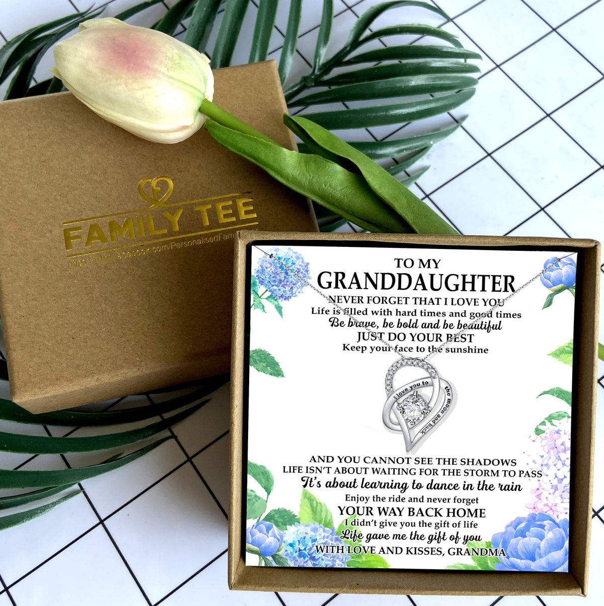 NEVER FORGET THAT I LOVE YOU - NECKLACE FOR GRANDDAUGHTER FROM GRANDMA