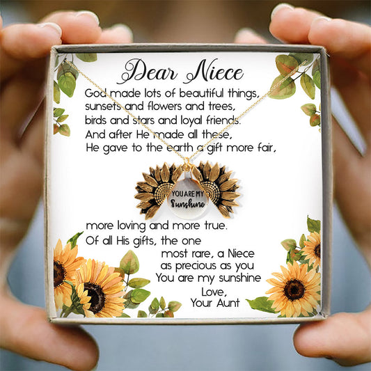 YOU ARE MY SUNSHINE  - NECKLACE FOR NIECE FROM AUNT