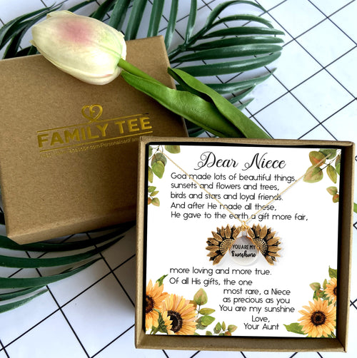 YOU ARE MY SUNSHINE  - NECKLACE FOR NIECE FROM AUNT