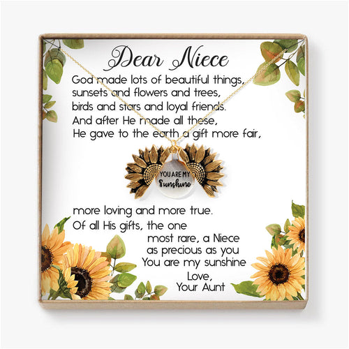 YOU ARE MY SUNSHINE  - NECKLACE FOR NIECE FROM AUNT