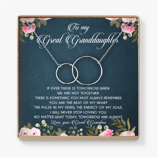 YOU ARE THE BEAT OF MY HEART  - NECKLACE FOR GRANDDAUGHTER FROM GREAT GRANDMA