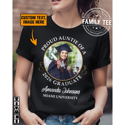 Personalized Class of 2026 Graduation Shirt – Custom Senior Photo, Name & Text T-Shirt