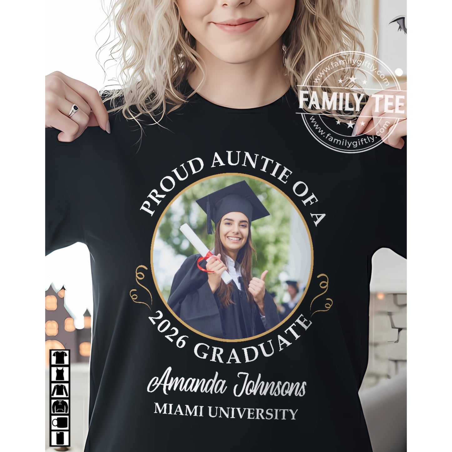 Personalized Class of 2026 Graduation Shirt – Custom Senior Photo, Name & Text T-Shirt