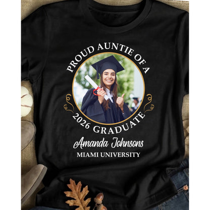 Personalized Class of 2026 Graduation Shirt – Custom Senior Photo, Name & Text T-Shirt
