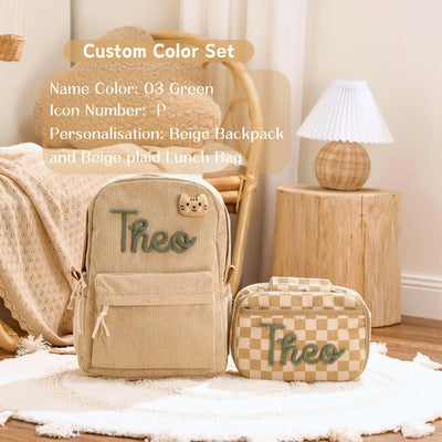 Personalized Set - Backpack and Lunchbag - Back to School Gift