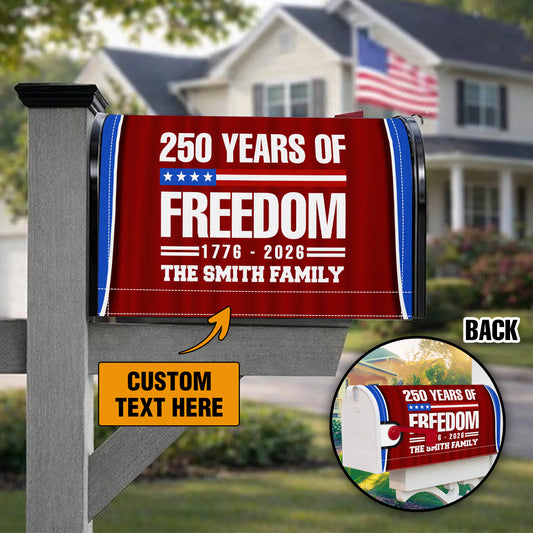 250 Years of Freedom – Custom Family Name Magnetic Mailbox Cover for America’s 250th Anniversary