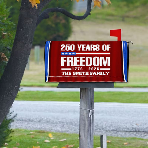 250 Years of Freedom – Custom Family Name Magnetic Mailbox Cover for America’s 250th Anniversary