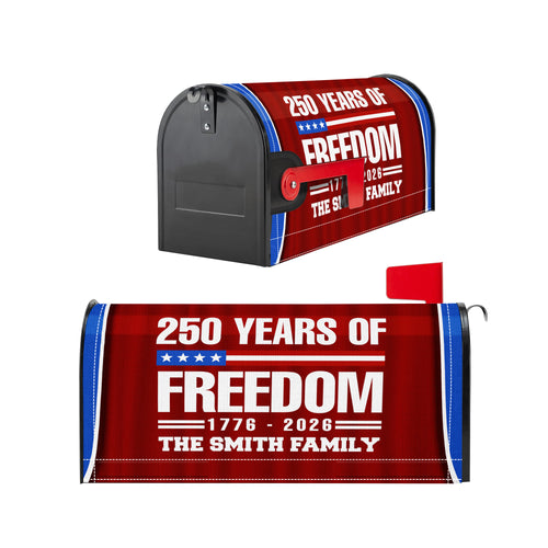 250 Years of Freedom – Custom Family Name Magnetic Mailbox Cover for America’s 250th Anniversary