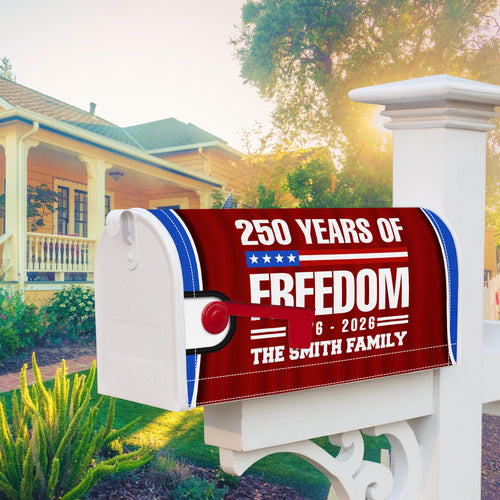 250 Years of Freedom – Custom Family Name Magnetic Mailbox Cover for America’s 250th Anniversary