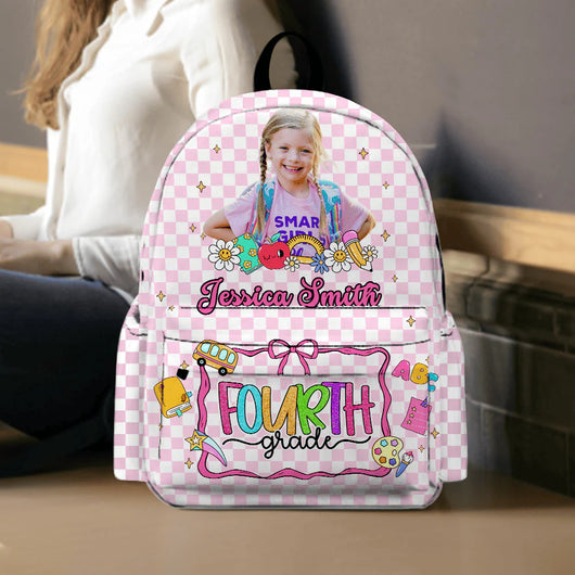 Custom Photo Cute Backpack Personalized Back To School Gift For Kids