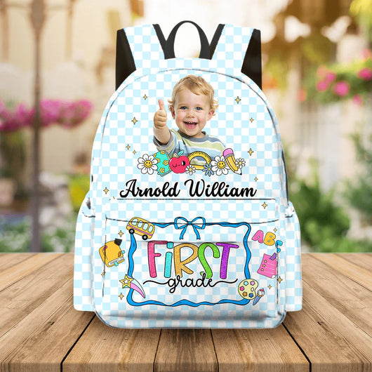 Custom Photo Cute Backpack Personalized Back To School Gift For Kids