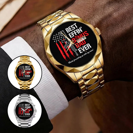 Best Effin' Bonus Dad Ever - Men's Wrist Watch