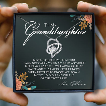NEVER FORGET THAT I LOVE YOU - NECKLACE FOR GRANDDAUGHTER FROM MEMAW