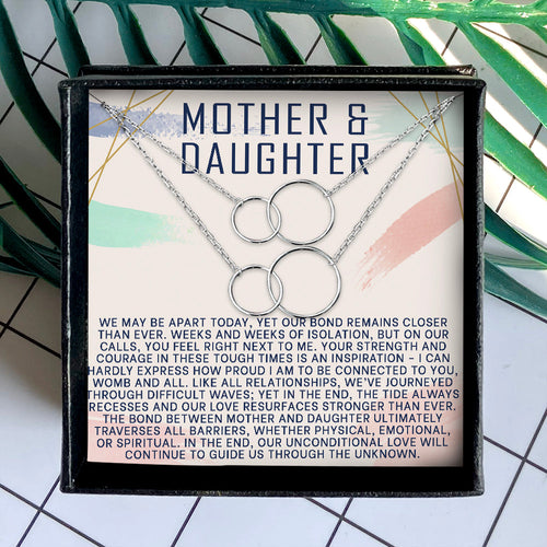 WE MAY BE APART TODAY  - NECKLACE FOR MOTHER AND DAUGHTER