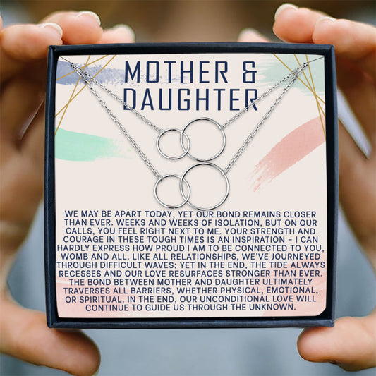 WE MAY BE APART TODAY  - NECKLACE FOR MOTHER AND DAUGHTER