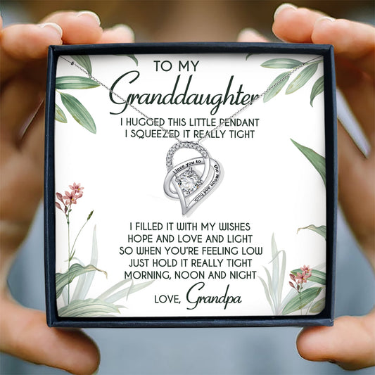I HUGGED THIS LITTLE PENDANT - NECKLACE FOR GRANDDAUGHTER FROM GRANDPA